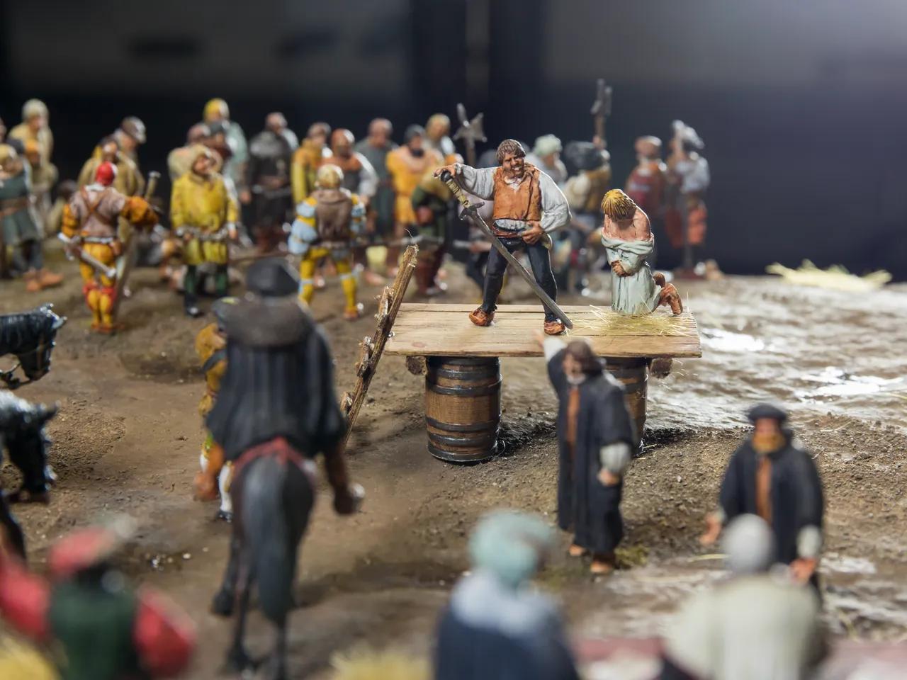 Zwickauer Fürstengericht, Zinnfiguren-Diorama von Douglas Miller