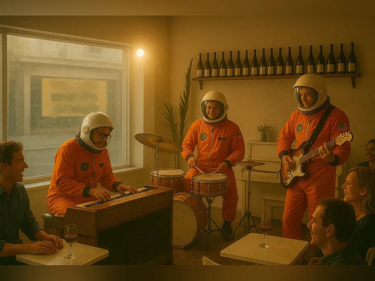 Bild einer Band in Raumanzügen