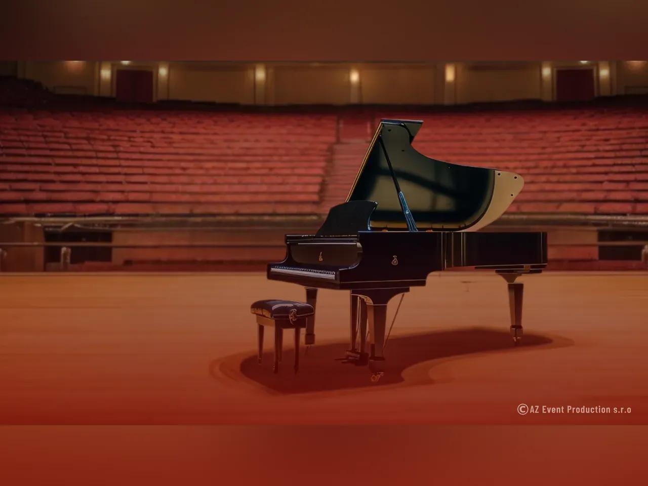 Flügel in einem Konzertsaal