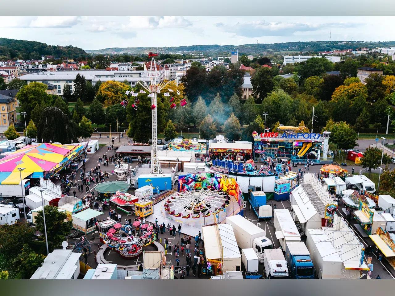 Blick auf das Herbstvolksfest 
