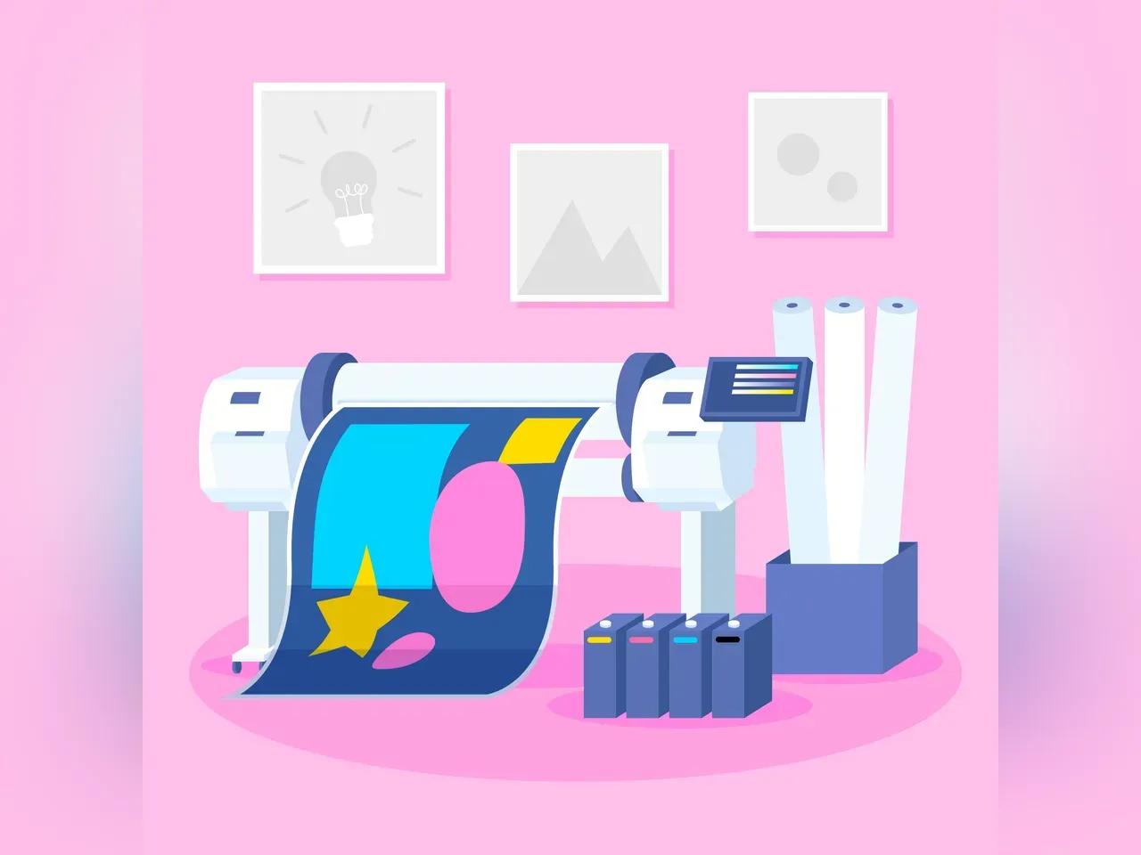 Pinker Hintergrund mit einem Laserscheiddrucker