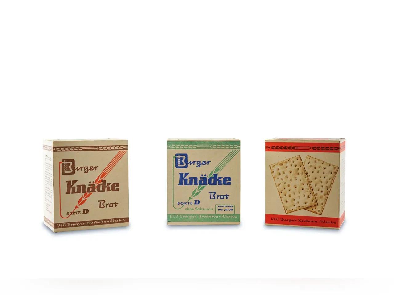 Paul Helmut Becker Verpackungen für den VEB Burger Knäcke-Werk, 1956/57