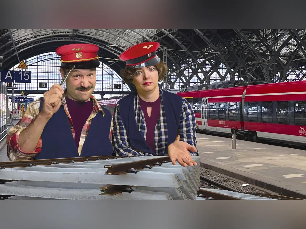 2 Menschen am Bahnsteig