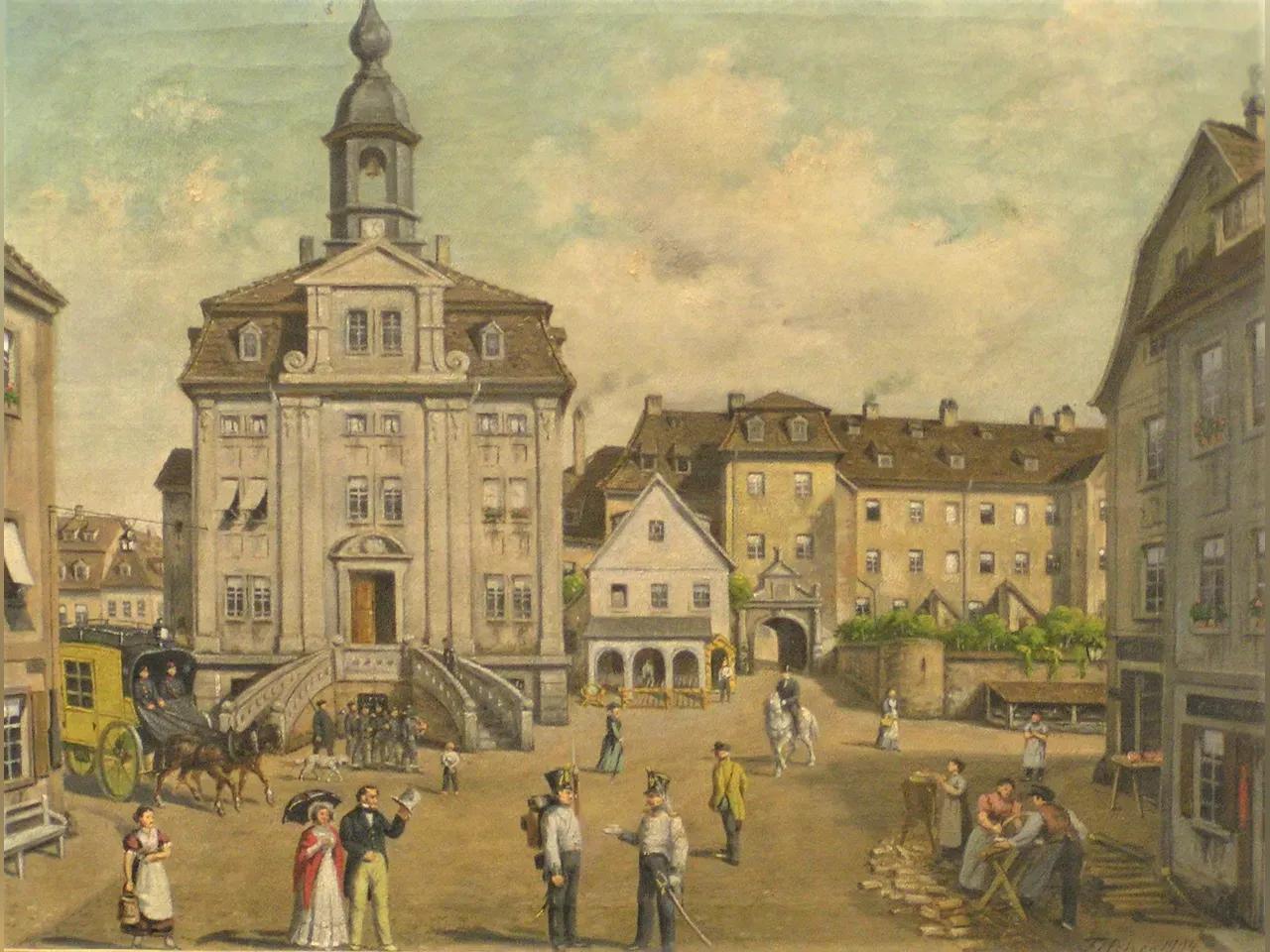 Das Zucht- und Waisenhaus in den 1830er Jahren, Gemälde von Theodor Fischer, 1904