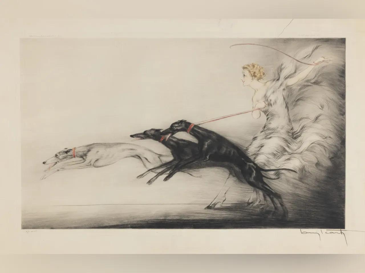 Louis Icart, Speed, 1927, Radierung, Aquatinta, Kolorierung