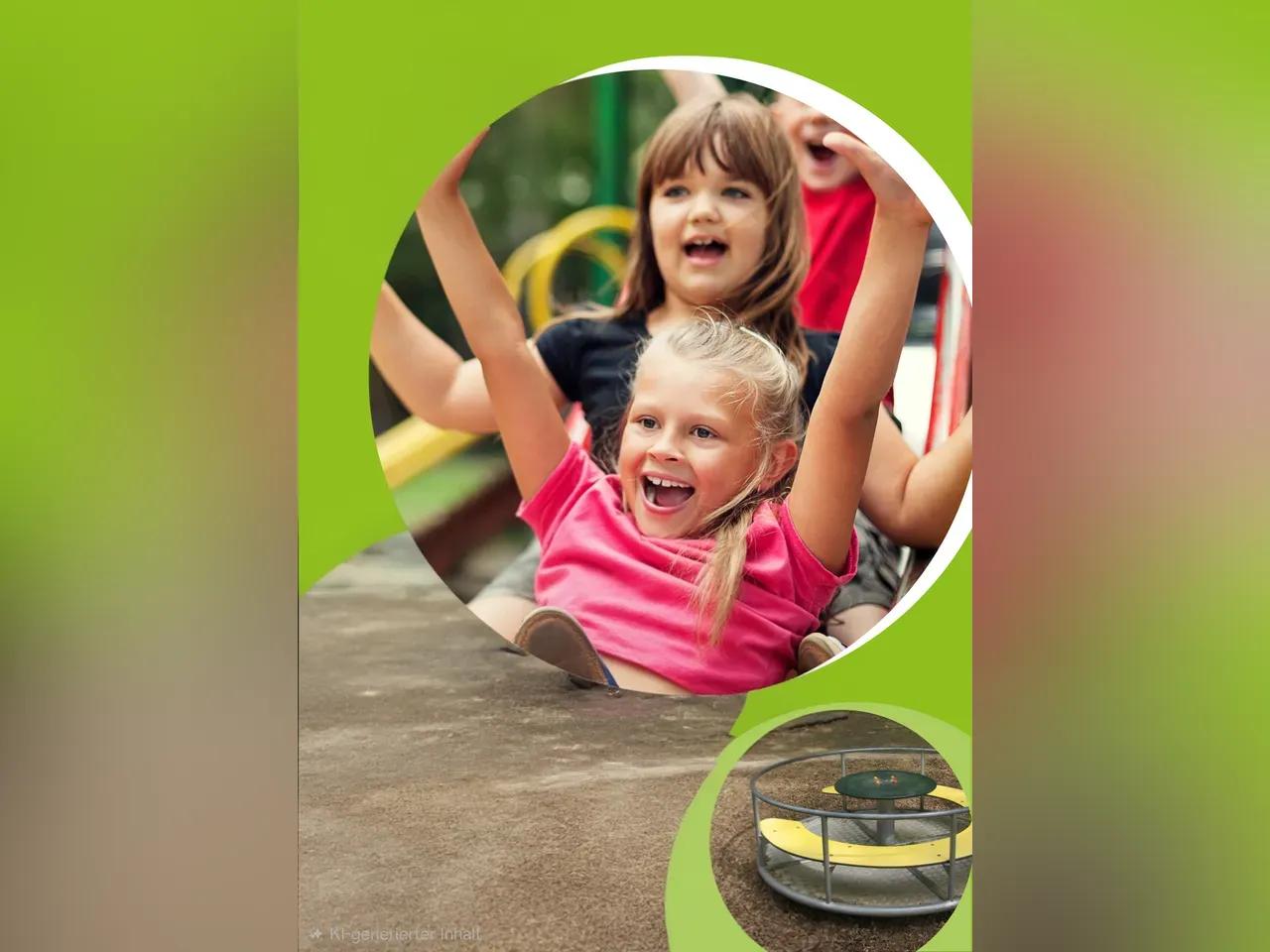 Zwei Kinder haben Spaß auf einem Spielplatz