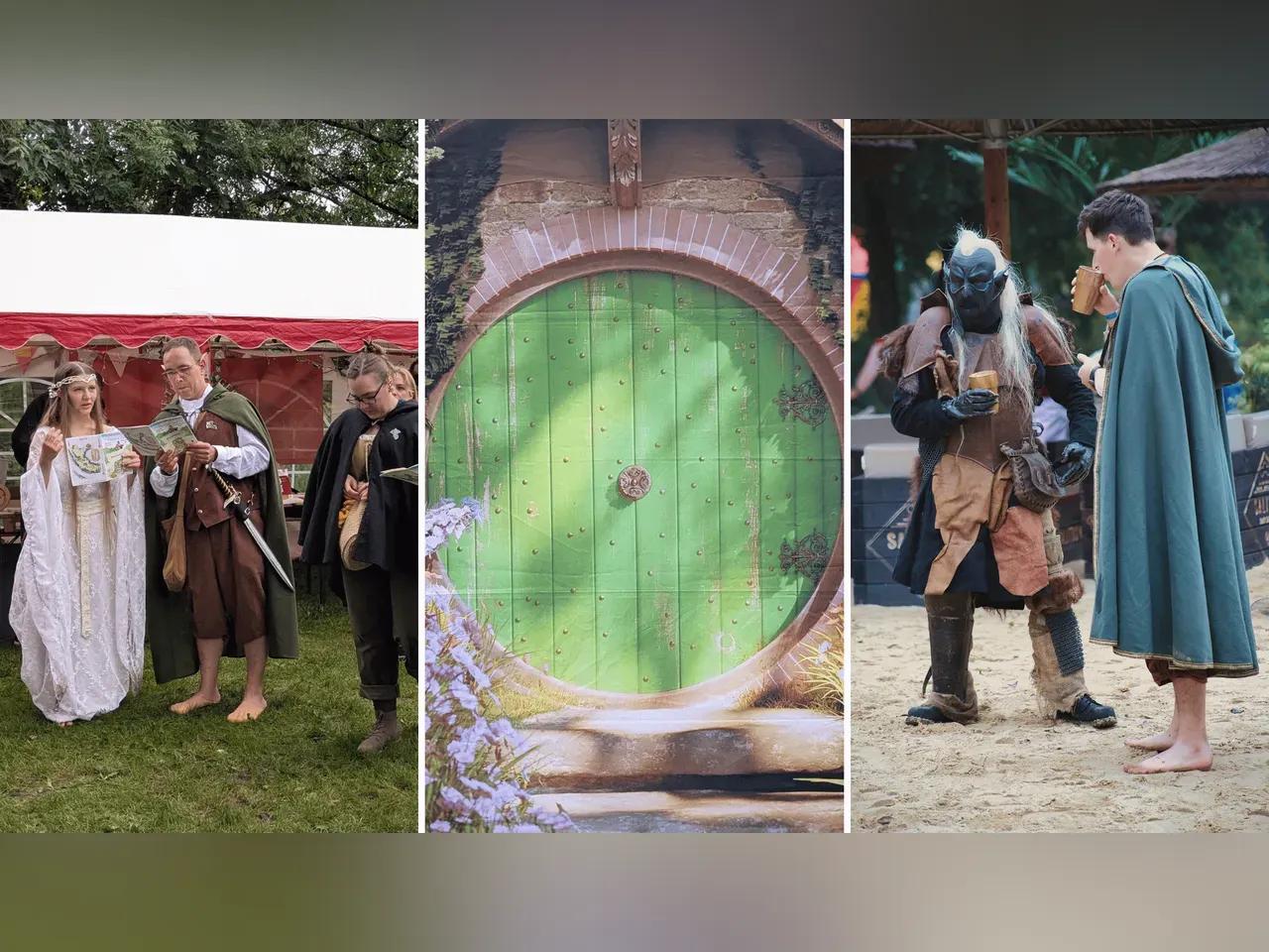 Collage mit Bildern von Menschen in Fantasy- und Mittelalter-Kostümen