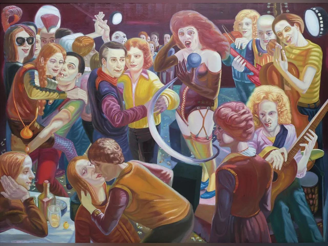 Thomas Holle (*1954), Disco, 1986, Öl auf Leinwand